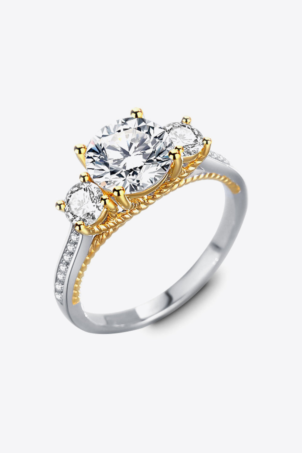 2 Carat Moissanite Contrast Ring - razmas Shop