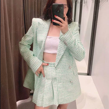 Plaid Texture Blazer
