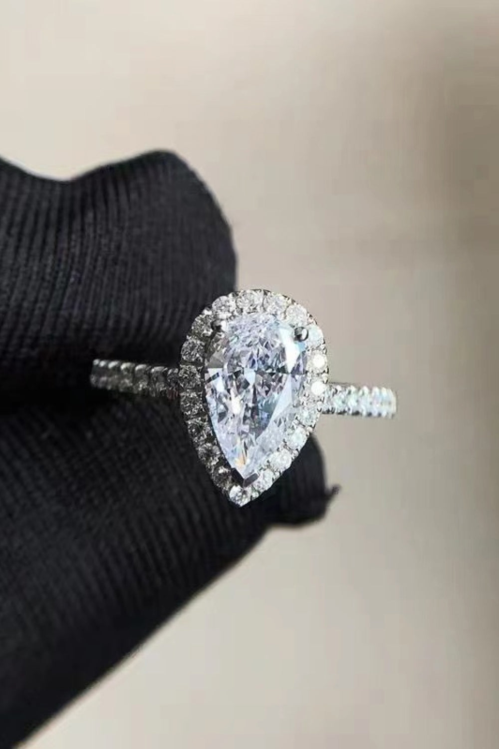 2 Carat Moissanite Teardrop Cluster Ring - razmas Shop