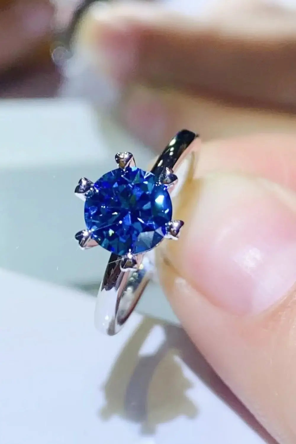 1 Carat Moissanite 6-Prong Solitaire Ring  - Razmas