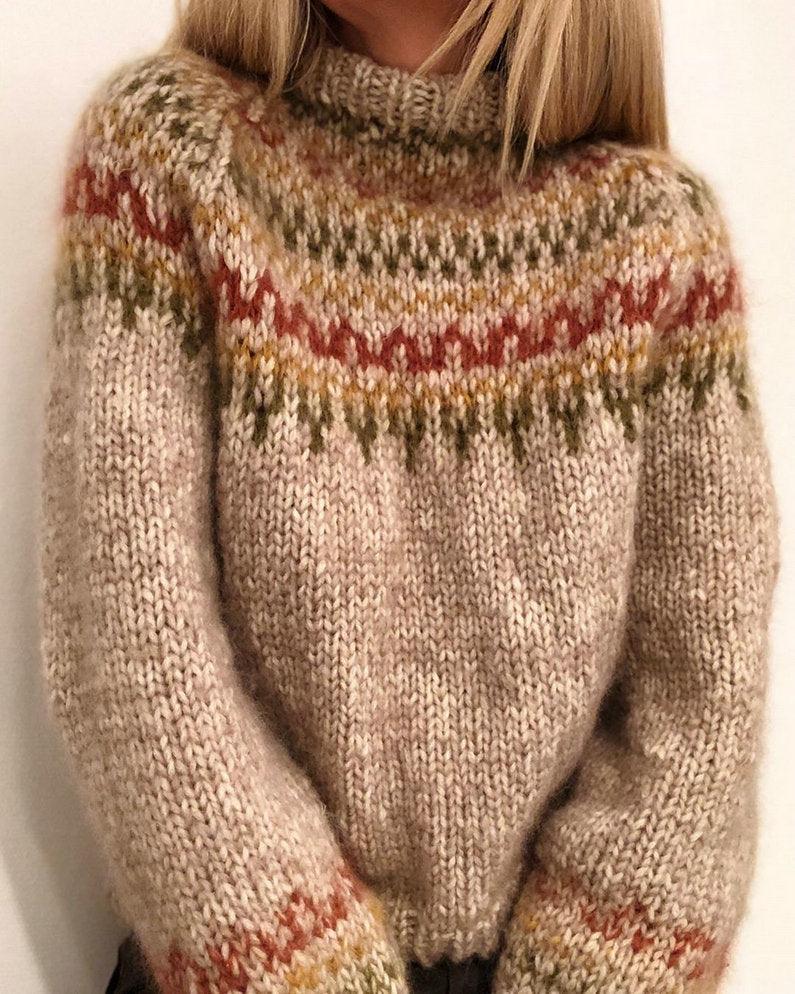 Printed neutral sweater - Razmas