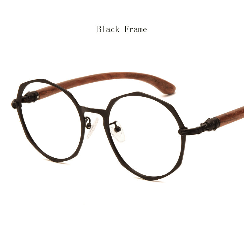 Wooden Glasses Retro Round Frame Fujii Glasses Frame Women