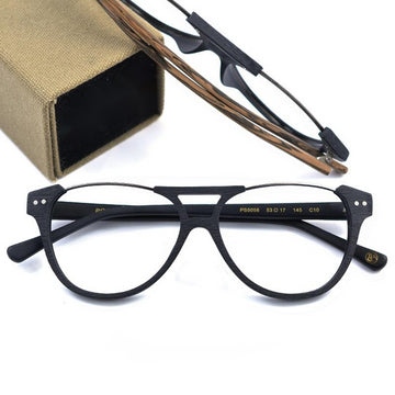 Handmade wood grain glasses lower half frame myopia glasses frame