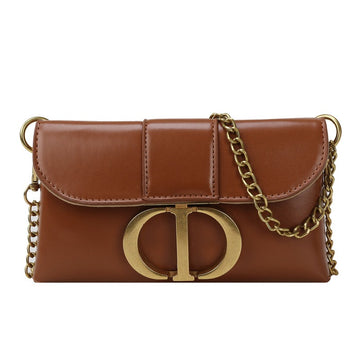 New Retro Metal Buckle Temperament Women's Bag Single Shoulder Crossbody Bag Metal Chain Small Square Bag