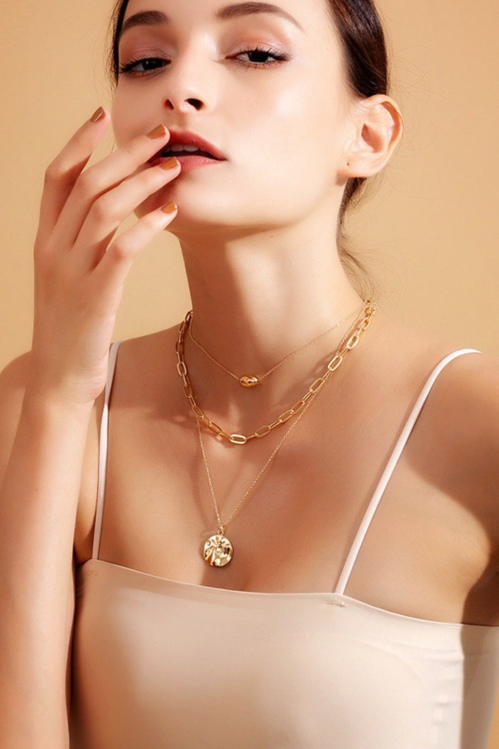 18K Gold Plated 3-Piece Pendant Necklace Set - razmas Shop