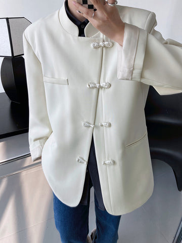 Vintage Buckle Collar Blazer