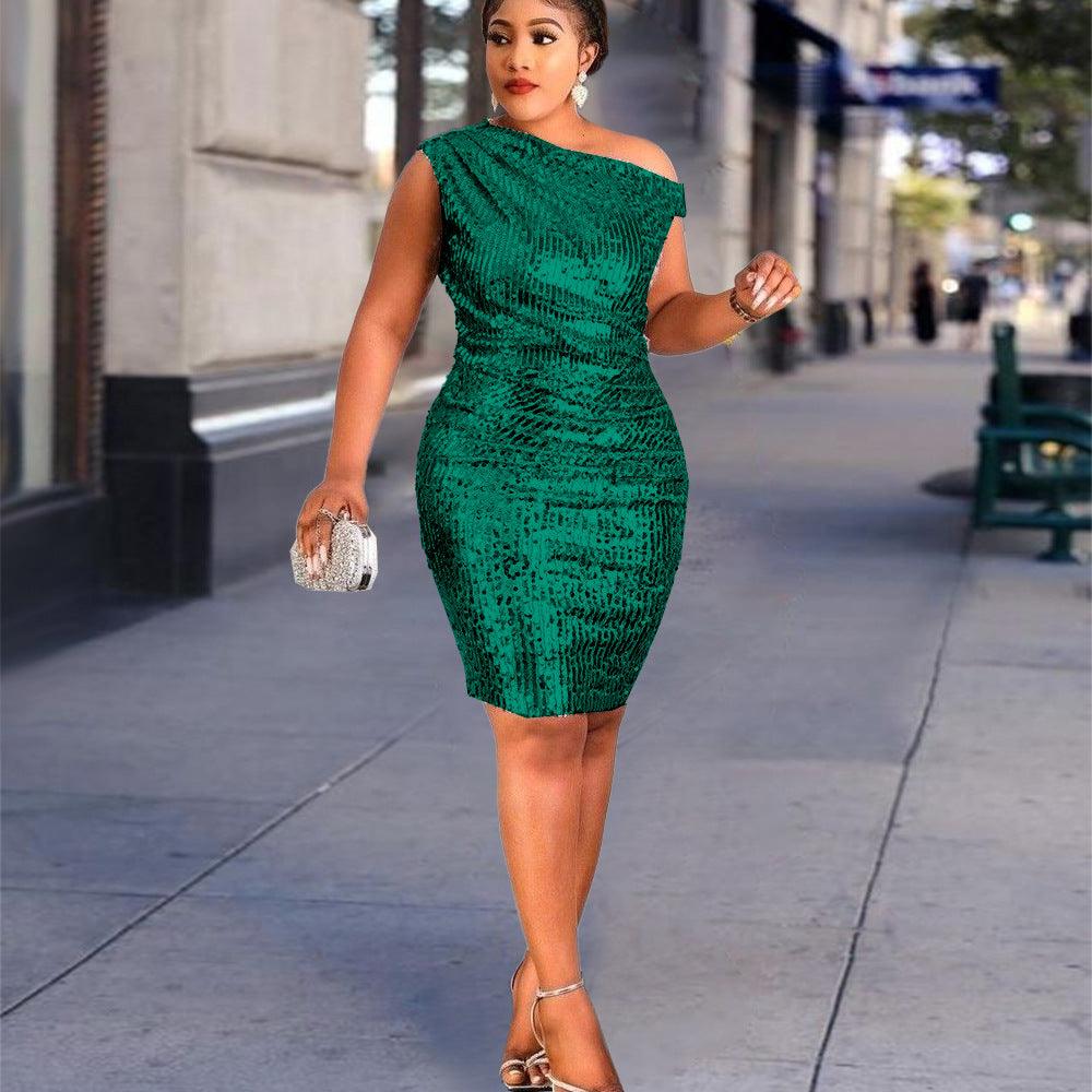 Shoulder Wrap Dress - Razmas