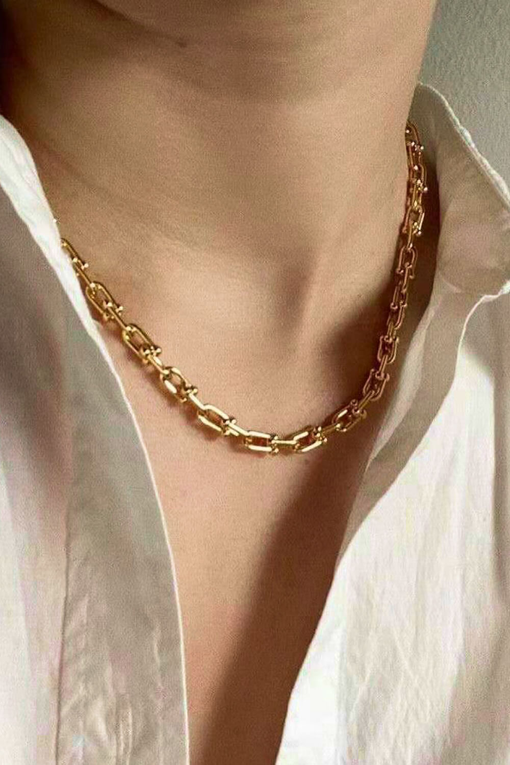 18K Stainless Steel U-Shape Chain Necklace - razmas Shop