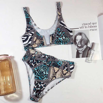 U-neck snake swimsuit