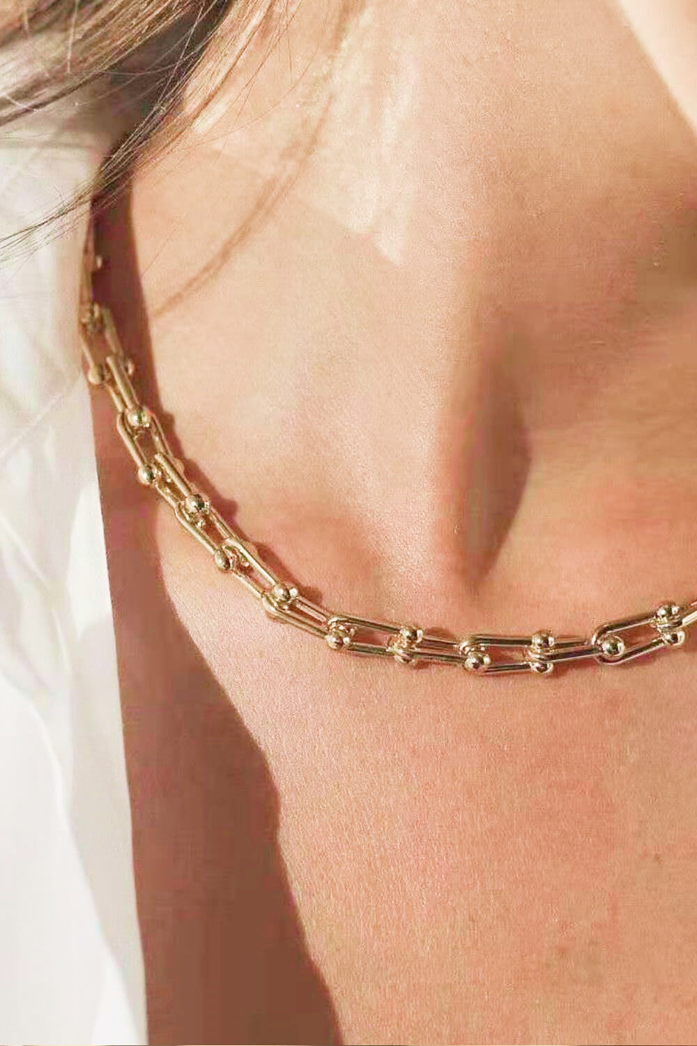 18K Stainless Steel U-Shape Chain Necklace - razmas Shop