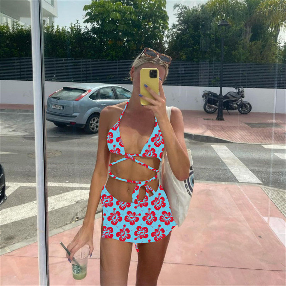 Print Three-piece Swimsuit