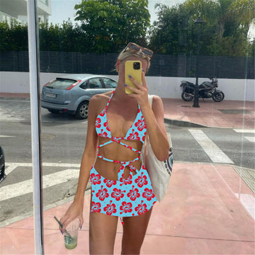 Print Three-piece Swimsuit