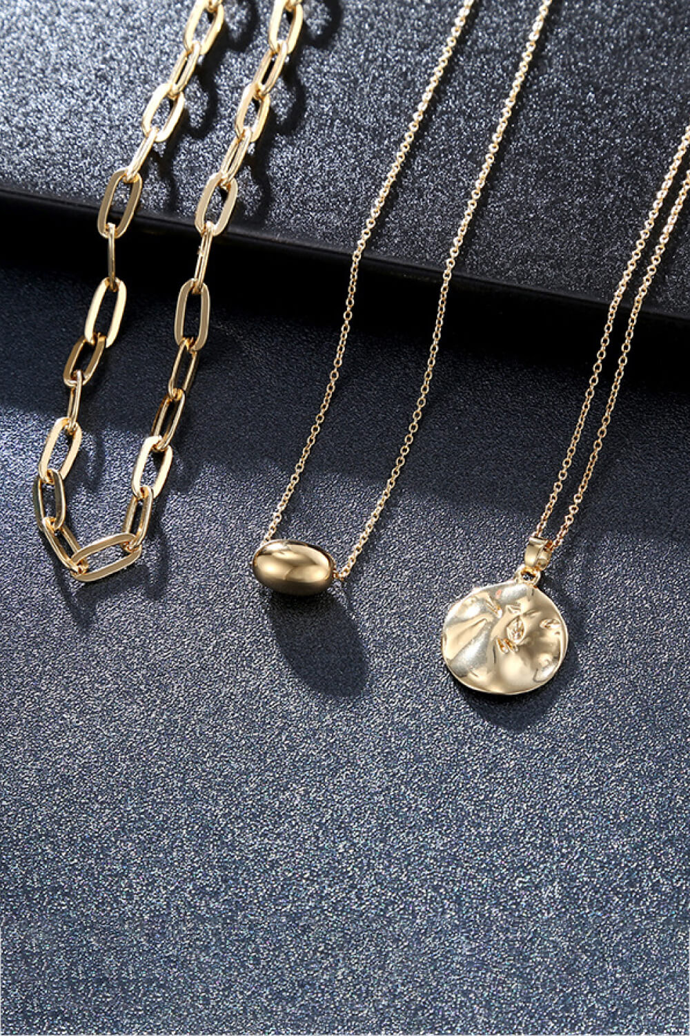 18K Gold Plated 3-Piece Pendant Necklace Set - razmas Shop