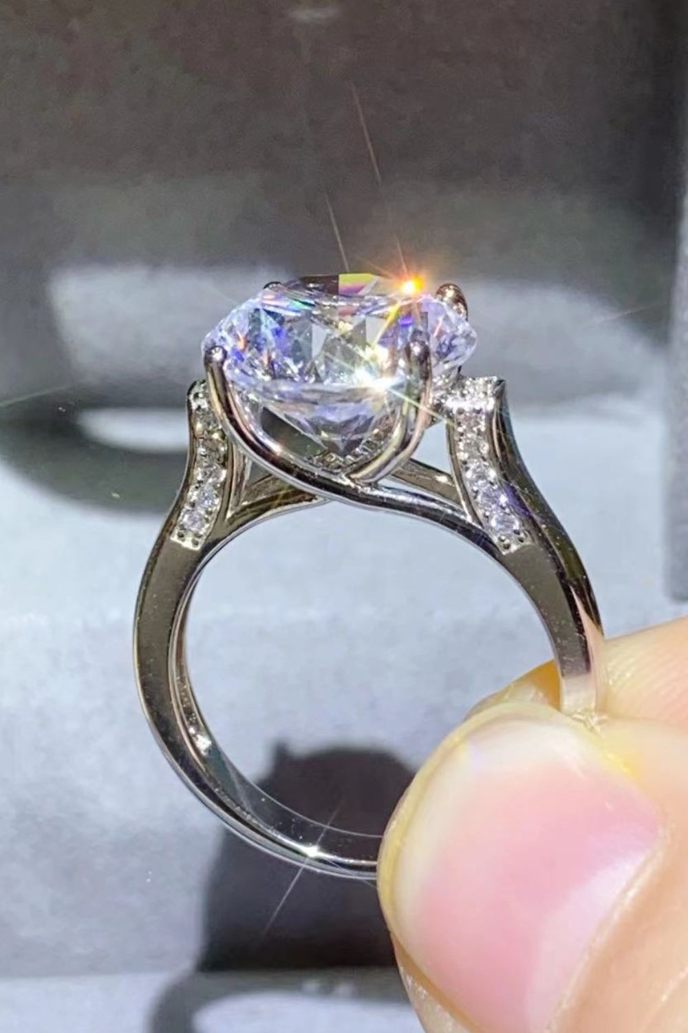 5 Carat Moissanite Platinum-Plated Ring - razmas Shop