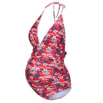 Printed Conjoined Lady Maternity Swimsuit
