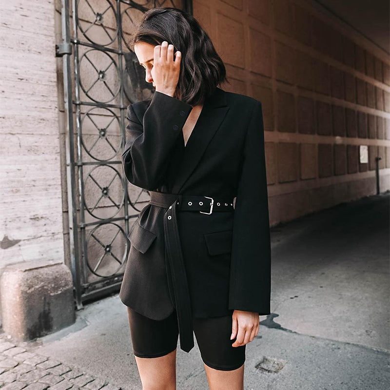 Long Blazer With Sashes Coat