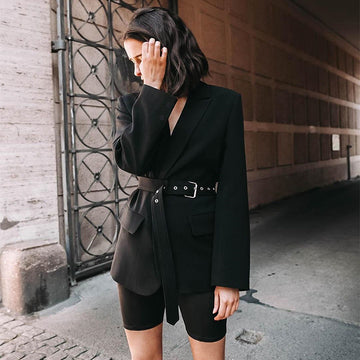 Long Blazer With Sashes Coat