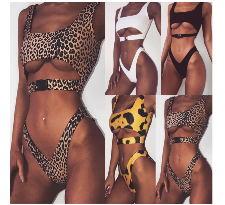 Swimsuit Gathering Split Swimsuit
