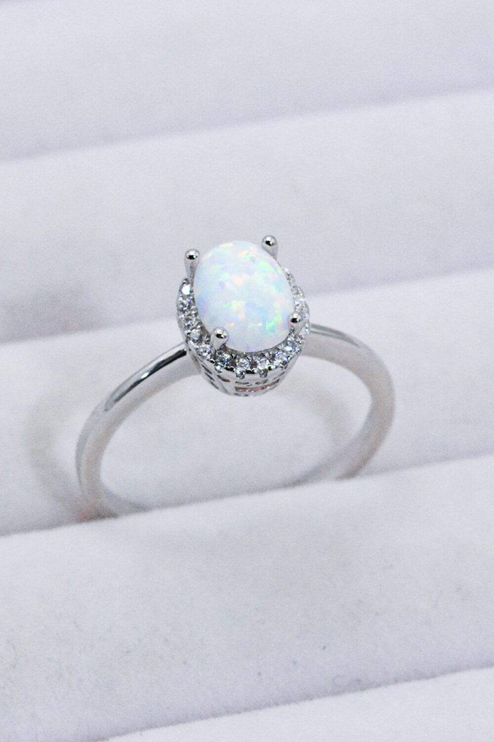 925 Sterling Silver 4-Prong Opal Ring - razmas Shop