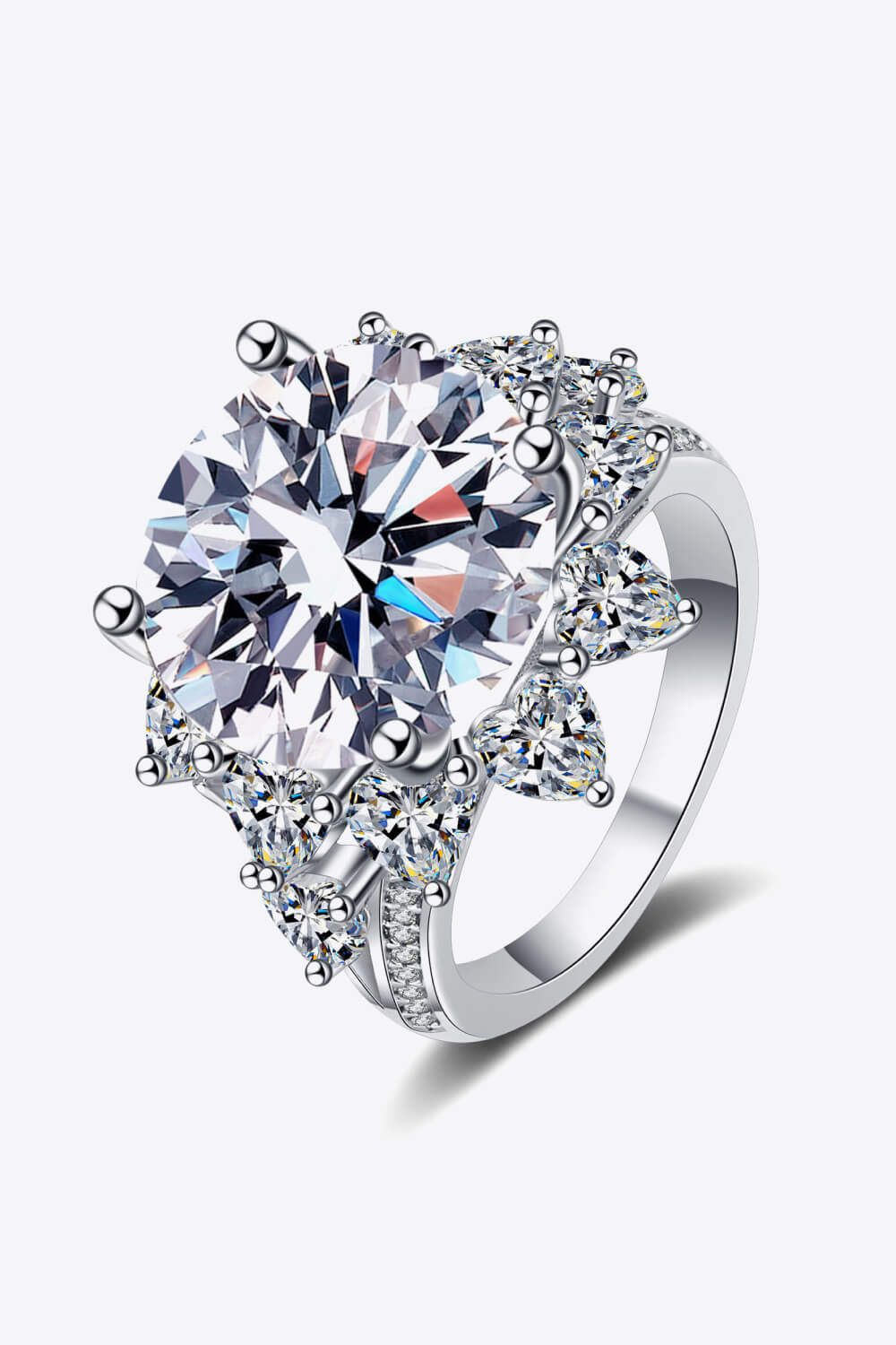 10 Carat Moissanite Flower-Shaped Ring - Razmas Shop