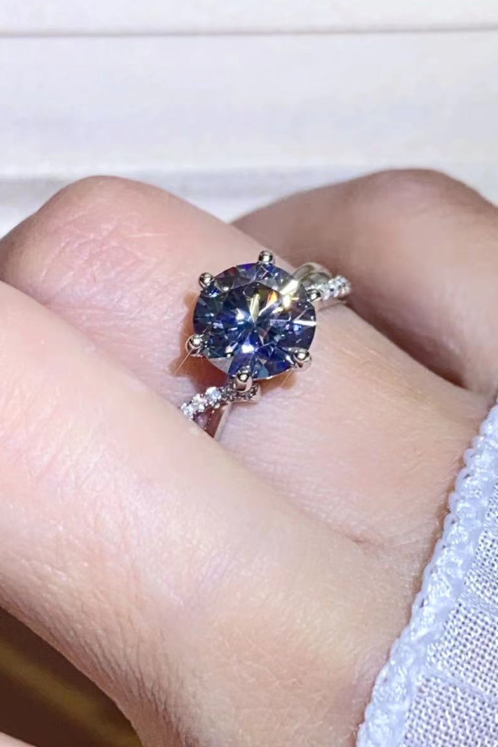2 Carat Moissanite Ring in Smokey Gray - razmas Shop