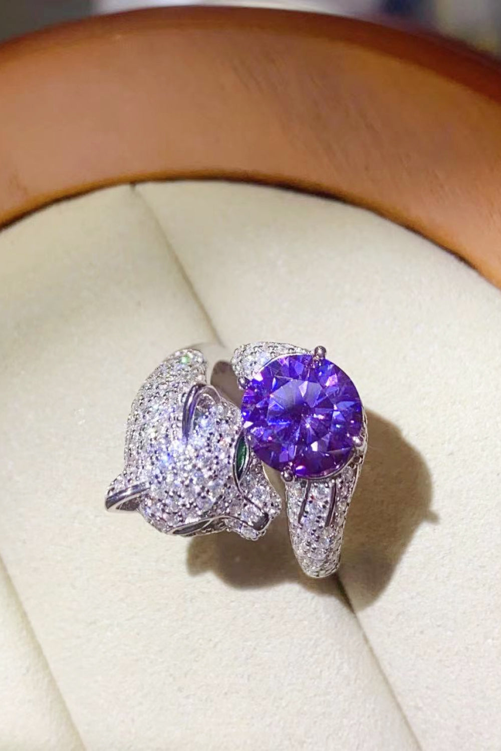 2 Carat Moissanite Adjustable Animal Bypass Ring - razmas Shop