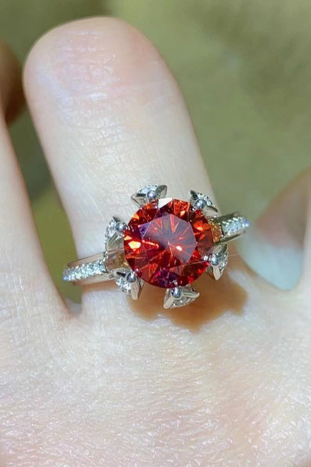 2 Carat Moissanite 6-Prong Ring in Phoenix Fire - razmas Shop