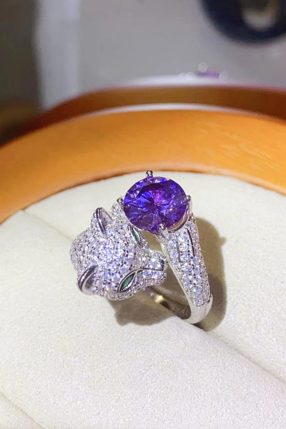 2 Carat Moissanite Adjustable Animal Bypass Ring - razmas Shop