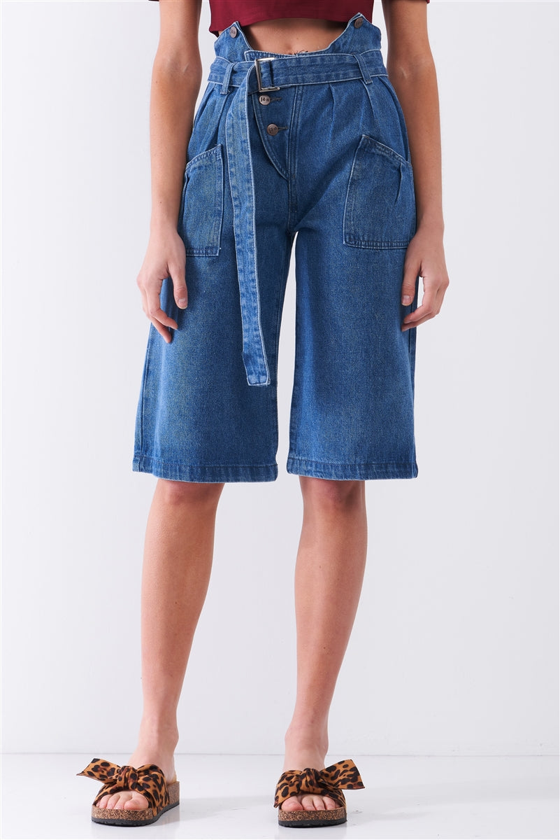 Mid Blue Denim Front Pants