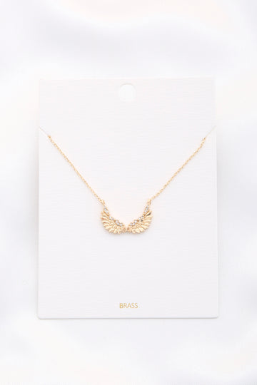 Metal Wing Pendant Necklace