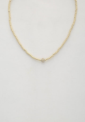 Dainty Round Coin Beaded Necklace