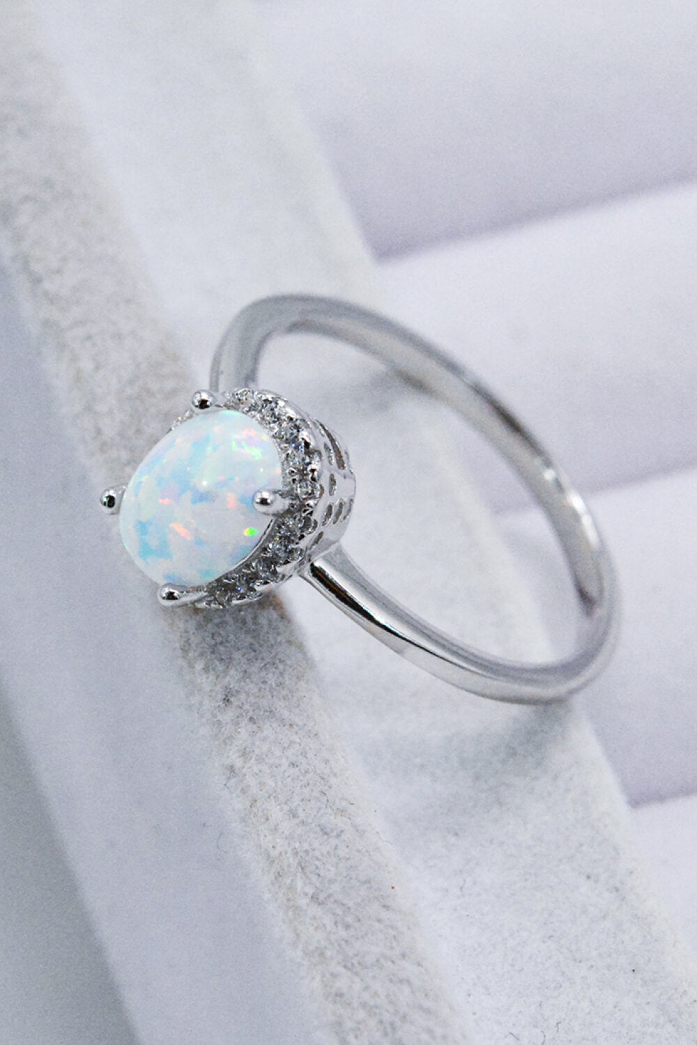 925 Sterling Silver 4-Prong Opal Ring - razmas Shop