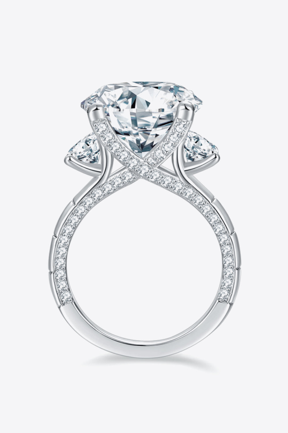 8.6 Carat Moissanite Platinum-Plated Ring - razmas Shop