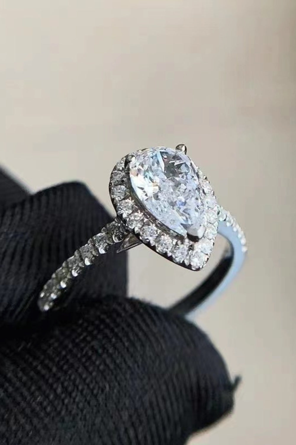 2 Carat Moissanite Teardrop Cluster Ring - razmas Shop