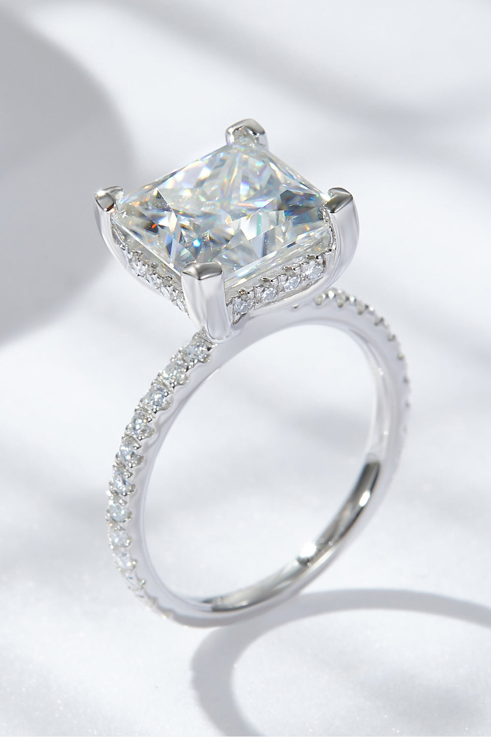 5.52 Carat Moissanite Side Stone Ring - razmas Shop
