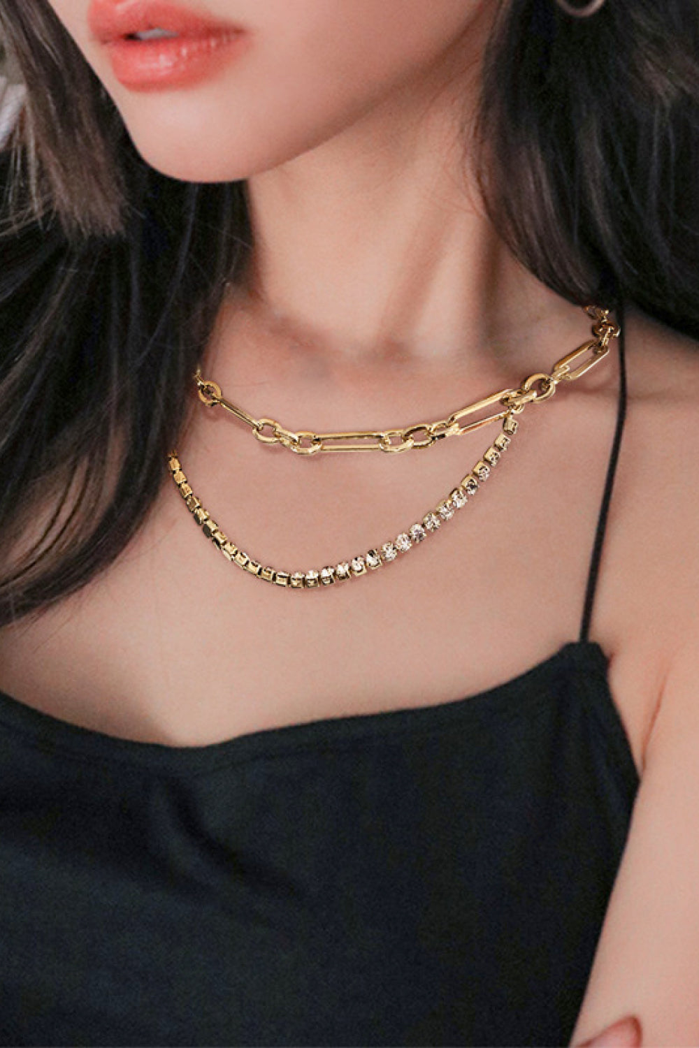 18K Gold Plated Glass Stone Necklace - razmas Shop