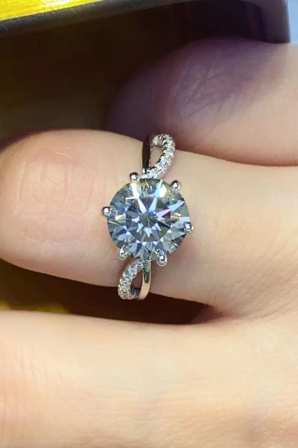 2 Carat Moissanite Ring in Smokey Gray - razmas Shop