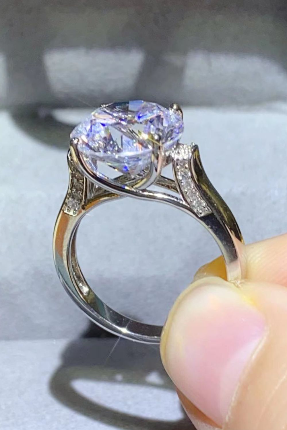 5 Carat Moissanite Platinum-Plated Ring - razmas Shop