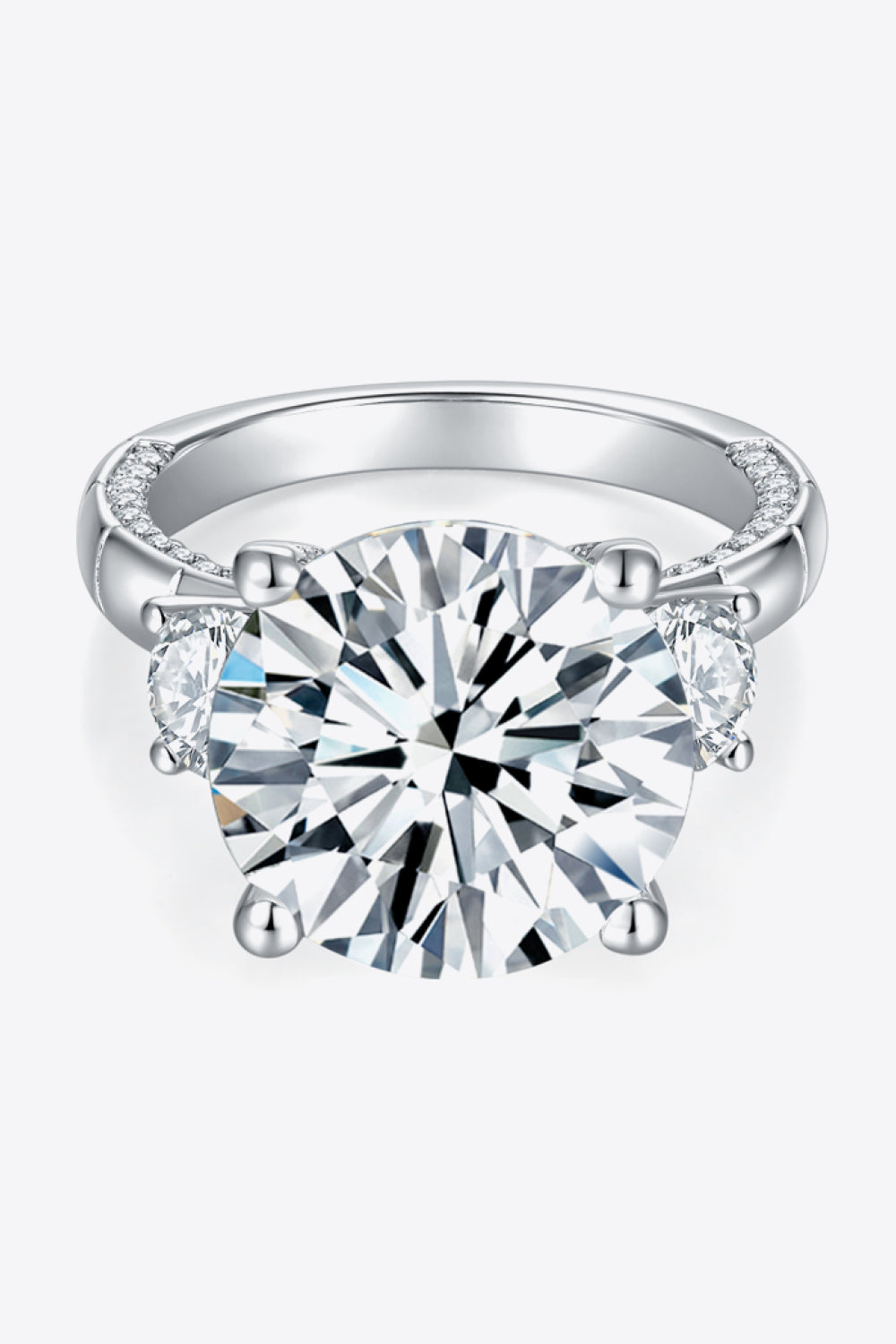 8.6 Carat Moissanite Platinum-Plated Ring - razmas Shop