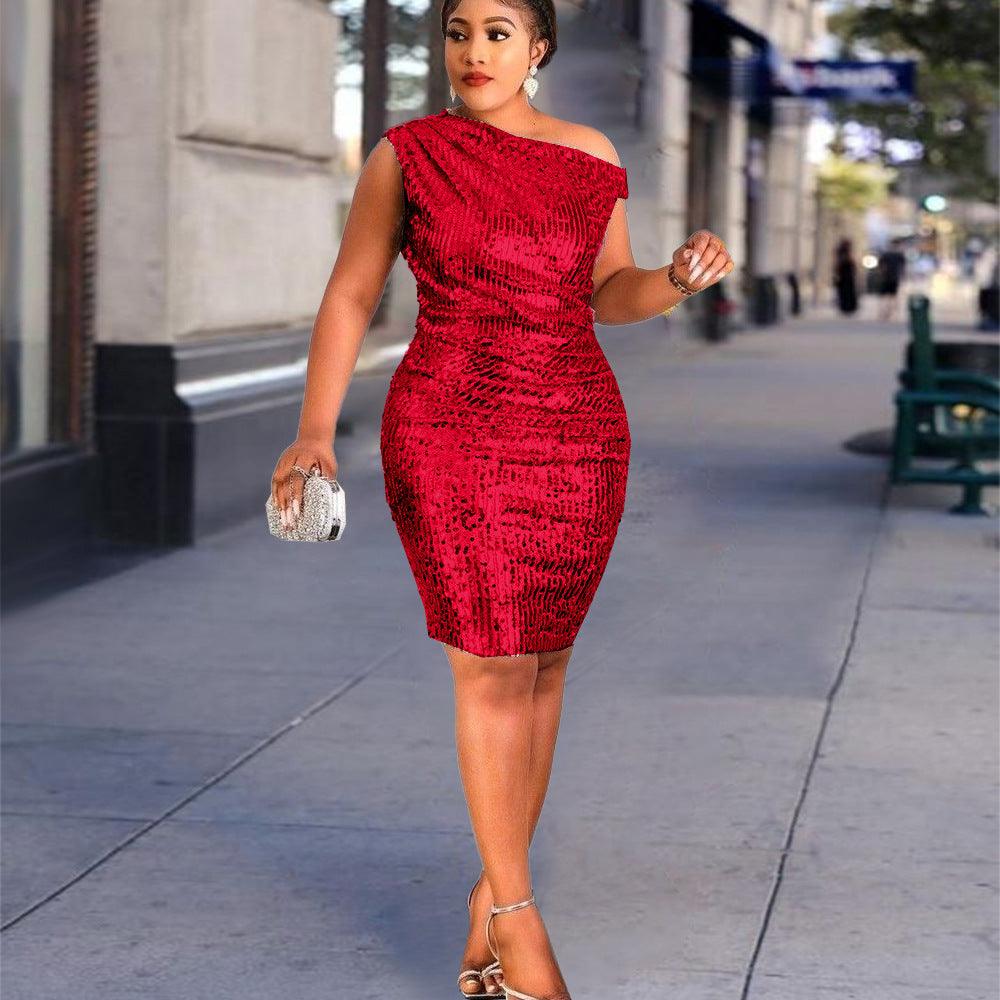 Shoulder Wrap Dress - Razmas