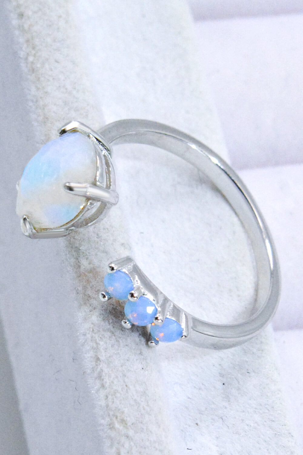 18K Rose Gold-Plated Moonstone Open Ring - razmas Shop