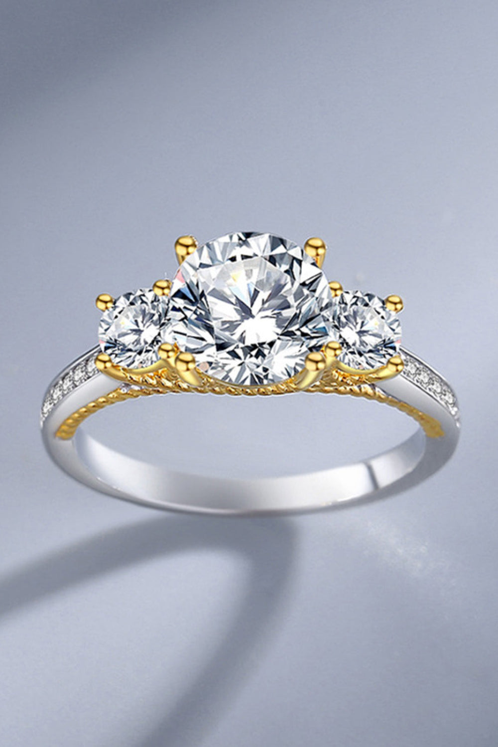 2 Carat Moissanite Contrast Ring - razmas Shop